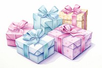 Gift boxs drawing white background celebration. AI generated Image by rawpixel.