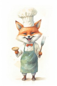 Fox cooking drawing mammal accessories. 