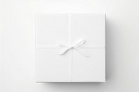 White gift box  ribbon paper. 