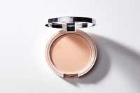 Beauty compact makeup foundation cosmetics white background powder. 