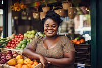 Outdoors holding market smile. AI generated Image by rawpixel.