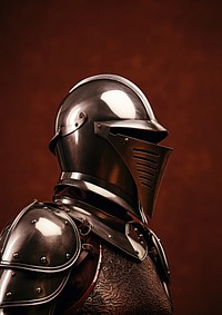 A knight wearing a metal helmet protection headwear medieval. AI generated Image by rawpixel.
