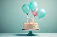 Balloon cake birthday dessert. AI generated Image by rawpixel.