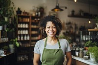 Standing smiling working adult. 