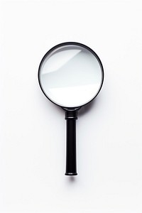 Black magnifying glass white background reflection simplicity. 