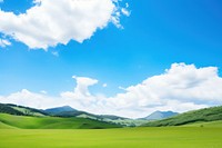 Blue sky landscape mountain outdoors. 