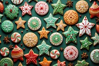 Colorful christmas cookies food gingerbread dessert. 