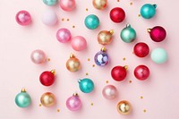 Colorful christmas decorations jewelry bead backgrounds. 