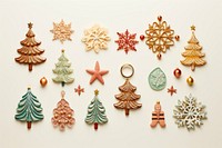 Colorful christmas decorations gingerbread celebration accessories. 