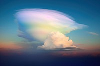 Cloud iridescence cloud outdoors rainbow. 