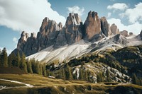 Dolomites italy wilderness landscape panoramic. 