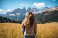Dolomites italy landscape grassland outdoors. AI generated Image by rawpixel.