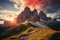 Sky landscape panoramic mountain. 