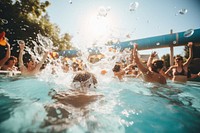 Swimming party recreation sports. AI generated Image by rawpixel.