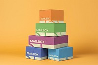 Cardboard box mockup, packaging psd