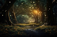 Magical forest outdoors woodland nature. AI generated Image by rawpixel.