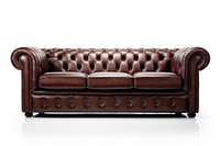 Chesterfield sofa furniture brown white background. AI generated Image by rawpixel.