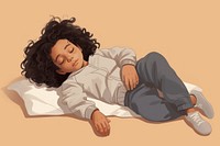 Kid girl sleeping drawing comfortable. AI generated Image by rawpixel.