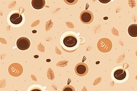 Coffee cute pattern coffee backgrounds cup. AI generated Image by rawpixel.