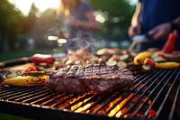 Barbecue grilling cooking meat. AI generated Image by rawpixel.