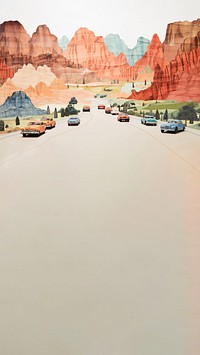 Mountain painting car outdoors. AI generated Image by rawpixel.