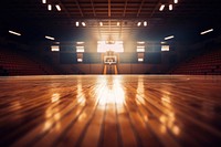 Basketball court light floor architecture. 