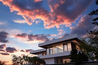 Modern house sky architecture building. AI generated Image by rawpixel.