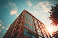 Retro office building sky architecture outdoors. 