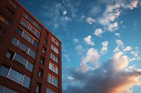 Apartment building sky architecture outdoors. 