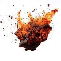 Rock fire explosion effect photo