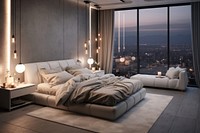 Modern glam style bedroom architecture furniture building. AI generated Image by rawpixel.