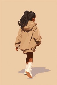 Child girl walking fashion adult. 