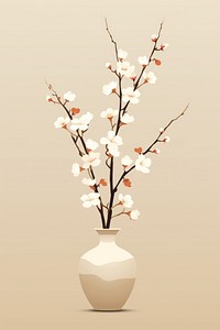 Blossom flower vase plant. 