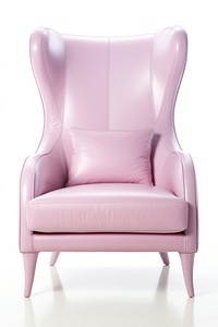 Elegant pink armchair with high backrest. Stylish pink design, perfect for modern interiors. Comfortable pink seating with a plush cushion. Chic pink furniture.