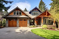 Craftsman style home garage architecture building.