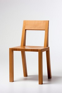 Simple wooden chair with a minimalist design. Wooden chair features clean lines. Minimalist chair made of wood. Perfect for modern, minimalist spaces.