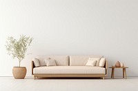 Beige couch architecture furniture cushion. 