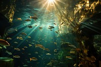 Fish underwater sunlight aquarium. AI generated Image by rawpixel.
