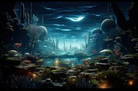 Aquarium nature architecture illuminated. AI generated Image by rawpixel.