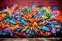 Vibrant colors spray graffiti painting street brick. AI generated Image by rawpixel.