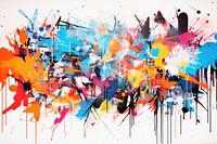 Vibrant colors spray graffiti painting wall art. 