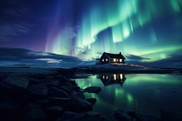 Northern Lights outdoors nature night. 