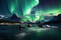 Northern Lights landscape outdoors nature. AI generated Image by rawpixel.