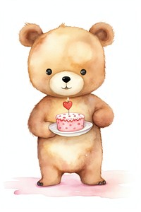 Cute bear cake dessert cartoon. AI generated Image by rawpixel.
