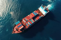 Container vehicle ship boat. AI generated Image by rawpixel.