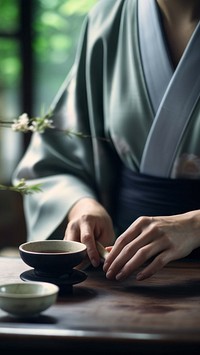 Japanese green tea making. 