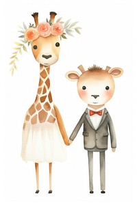 Animal wedding cartoon mammal cute. 