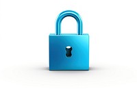 Key padlock icon blue white background protection. 