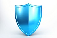 A digital shield blue white background protection. 