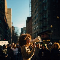 Shouting protest female people. AI generated Image by rawpixel.